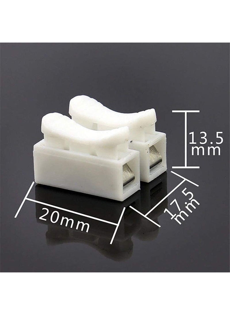 Generic SP Push Type Lock Electric Wire Connectors 2 Bolts Quick Push Type Lock Electric Wire Connectors for Cable Lock Push Connector Terminals White 30 Pcs  - Image 3