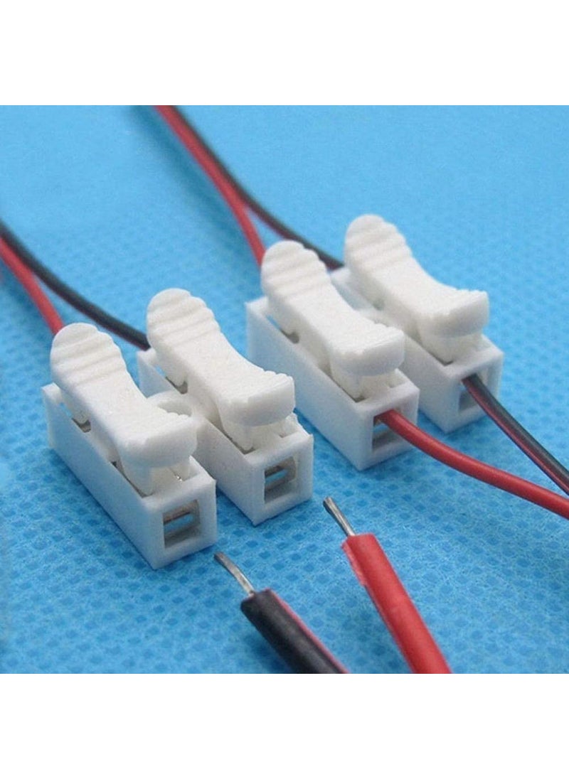 Generic SP Push Type Lock Electric Wire Connectors 2 Bolts Quick Push Type Lock Electric Wire Connectors for Cable Lock Push Connector Terminals White 30 Pcs  - Image 1
