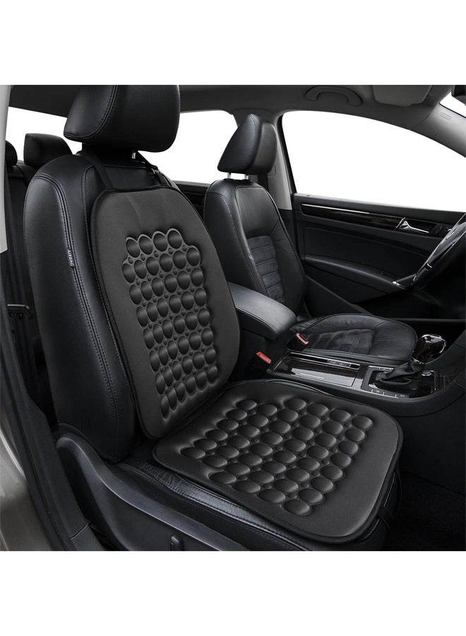 AUTO Car Seat Cover, Breathable Seat Protector- Made with Premium Polyester Fiber and Massage Magnet Bubble Cushion -Adjustable for Cars Truck SUV Vans, Airbag Compatible (Black 1PC) - Image 3