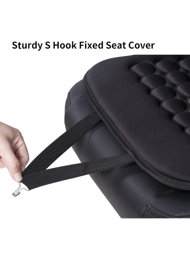 AUTO Car Seat Cover, Breathable Seat Protector- Made with Premium Polyester Fiber and Massage Magnet Bubble Cushion -Adjustable for Cars Truck SUV Vans, Airbag Compatible (Black 1PC) - Image 5