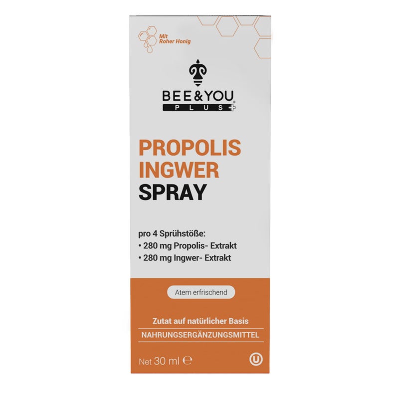 BEE & YOU Bee and You Propolis Ginger Raw Honey Soothing Throat Spray, Ultra Pure, Immune Support Supplement, Oral Health, Antioxidants, Keto, Paleo, Gluten-Free, 1 Fl Oz - Image 1