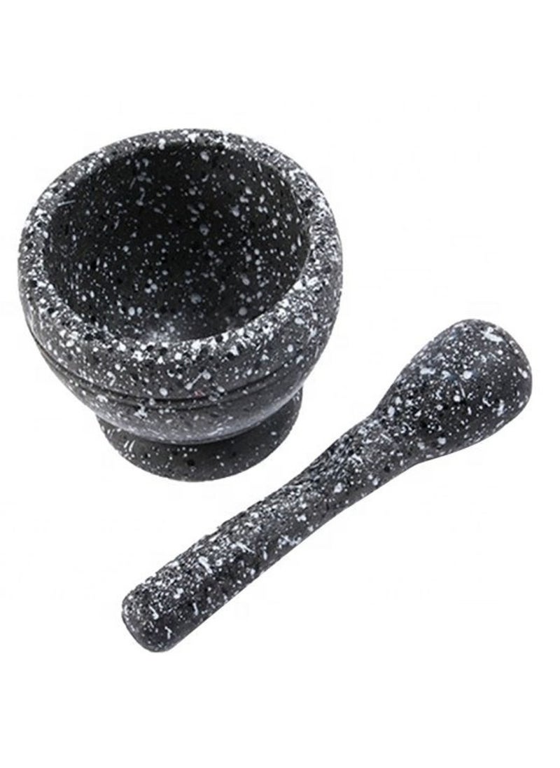 SAQOWARE - Manual Stone Desighn Mortar and Pestle Garlic Spice Mixing Grinding Bowl Set (Fibre-Unbreakable) - Image 1