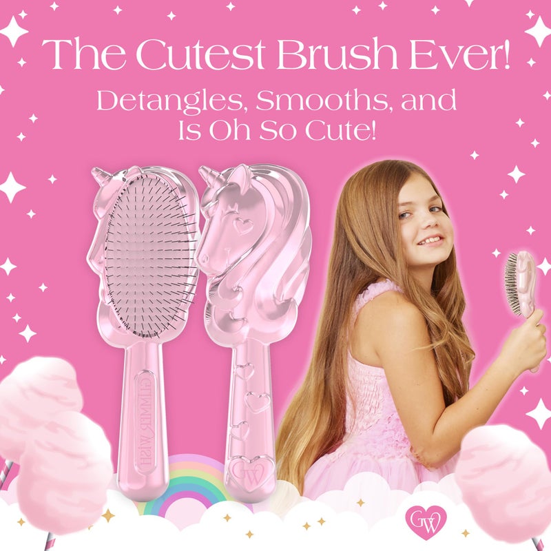 Glimmer Wish Unicorn Hair Detangler Brush for Kids â€“ Gentle & Soft Bristles for Tangle-Free Locks â€“ Anti-Frizz & Anti-Static â€“ Hairbrush for Wet or Dry Use, Hair Brush for Girls and Women - Image 5