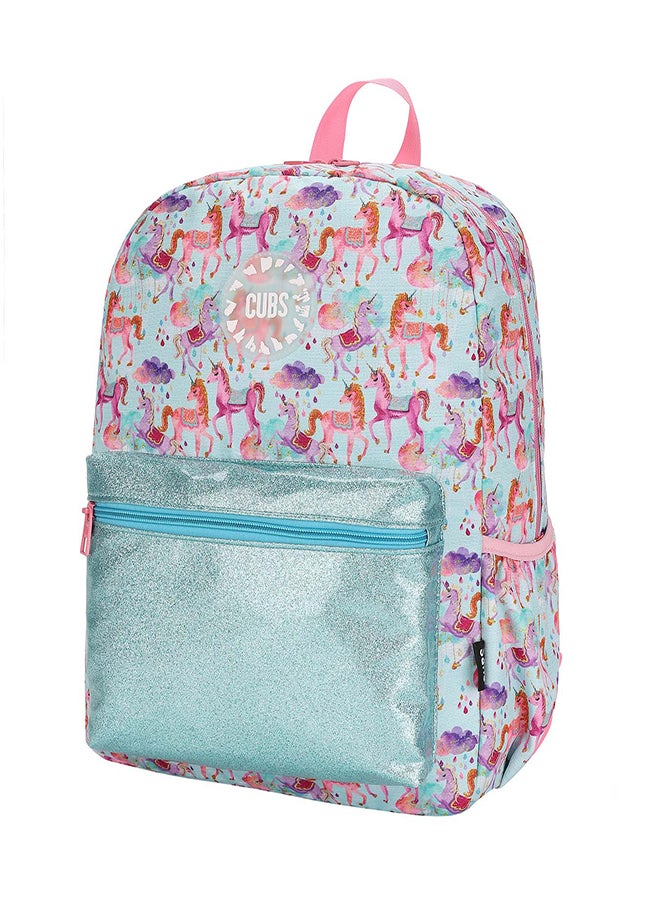 CUBS Unicorn Print Waterproof Kids 28L Glittery Backpack with zip closure Ideal for 6-12 years girls - Image 2