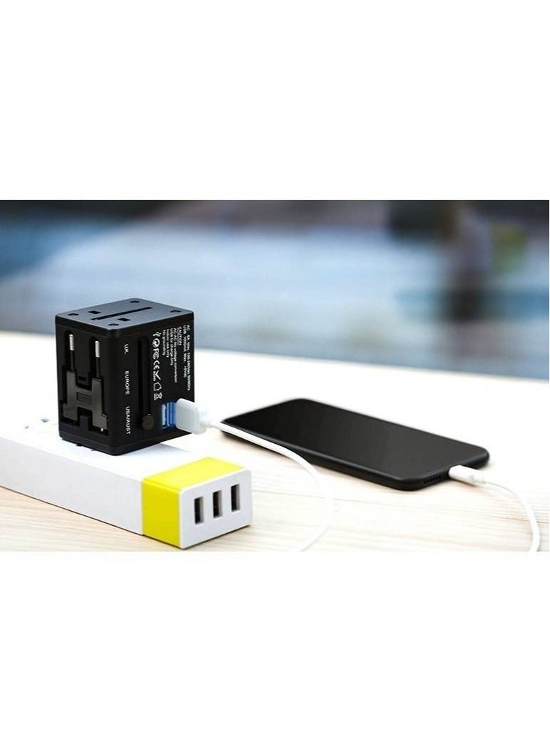 Earldom LC10 1World Universal Travel Adapter | 2.1A Fast Charge | Worldwide Plug Adapter for 150+ Countries | Compact & Portable Power Converter for Travel, Business & Home Use | Multi-Device USB Charger with Smart Safety Protection - Image 4