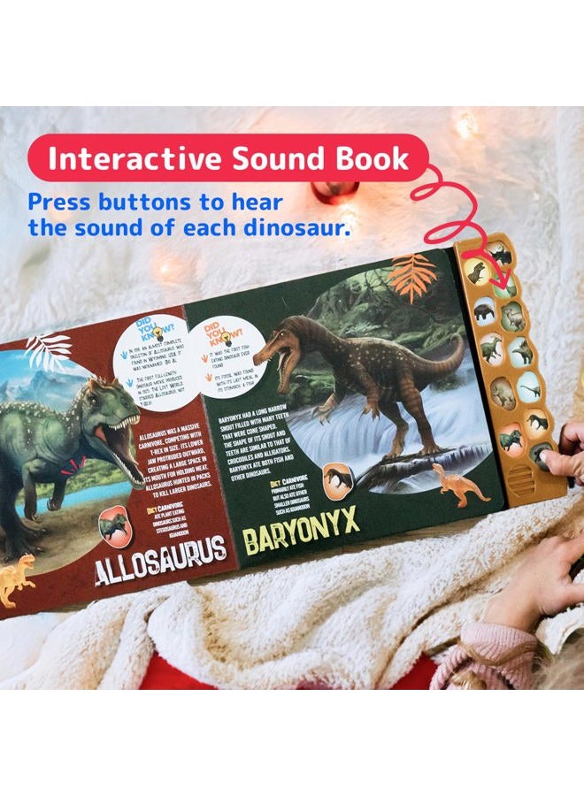 PREXTEX Dinosaur Toys for Kids 3-5 (12 Plastic Dinosaur Figures & Interactive Dinosaur Book with Sound) - Toddler Dinosaur Toy, Kids Dinosaur Toys for Girls, Boys, Toddlers, Dinosaurs for Kids 3-5 - Image 5