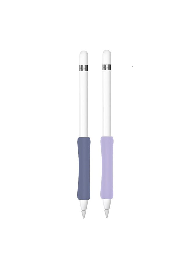 O Ozone - Silicone Grip Holder (2 Pack) for Apple Pencil 2nd Generation Protective Pen Cover - Purple & Grey - Image 1
