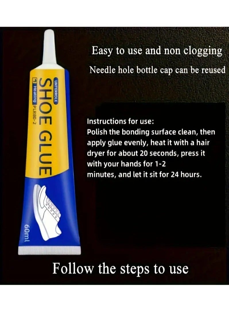 Aikanbo Strong Transparent Shoe Repair Glue, Slow Drying, Waterproof and Non-Hardening, Adhesive for Sole and Upper Repair, Suitable for Regular and Long Shoes and Leather Products (60 ml). - Image 3