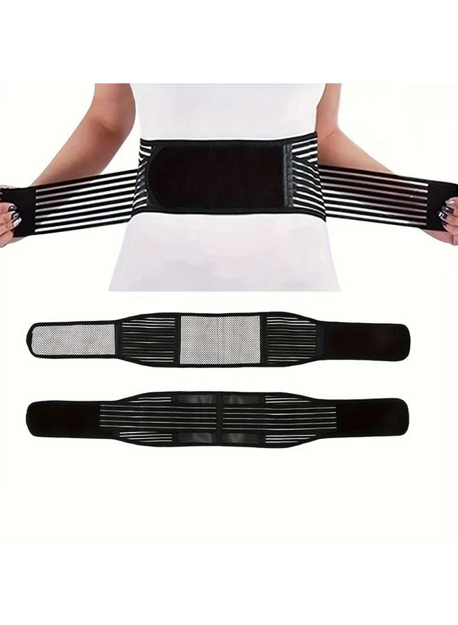 Plus Size Black Adjustable Breathable Compression Belt For Sciatica Herniated Discs Scoliosis - Image 2