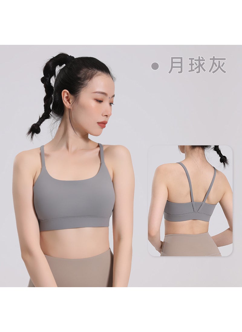 Generic - Seamless Yoga Tank Top with Built-in Bra Support Moon Grey [A]] - Image 1