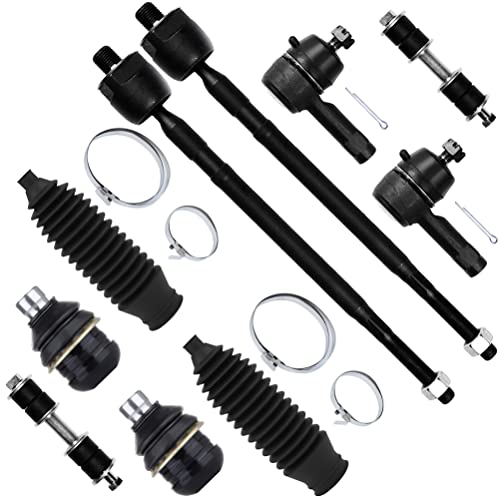 SCITOO مجموعة تعليق 10 قطع تناسب 2002-2007 لموديل ميتسوبيشي لانسر نهاية قضيب التوجيه الخارجي والداخلي غلاف التوجيه مفصل الكرة السفلي وصلة قضيب التوازن - Image 1