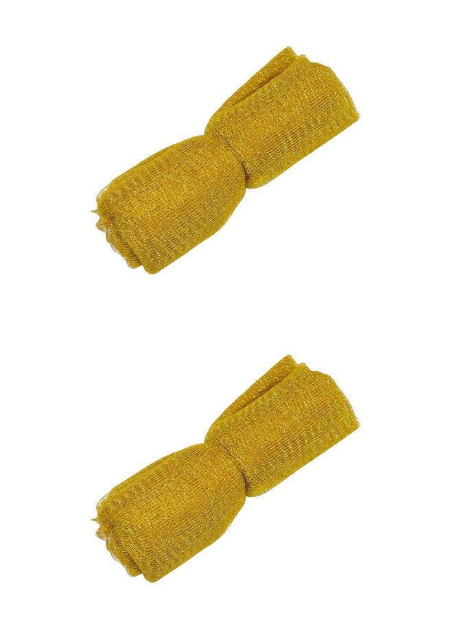 Just Flowers Decoration Mesh Net Fabric for Gift Wrapping, Home Decoration, Trousseau Packaging, Flower Decor, Mandap Decoration, Fruit Basket Packing (5 Mtr x 2 Roll) (Gold Set of 2 Roll) - Image 1