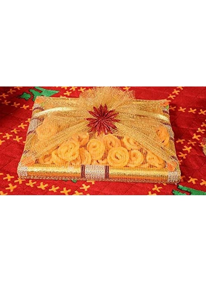 Just Flowers Decoration Mesh Net Fabric for Gift Wrapping, Home Decoration, Trousseau Packaging, Flower Decor, Mandap Decoration, Fruit Basket Packing (5 Mtr x 2 Roll) (Gold Set of 2 Roll) - Image 2