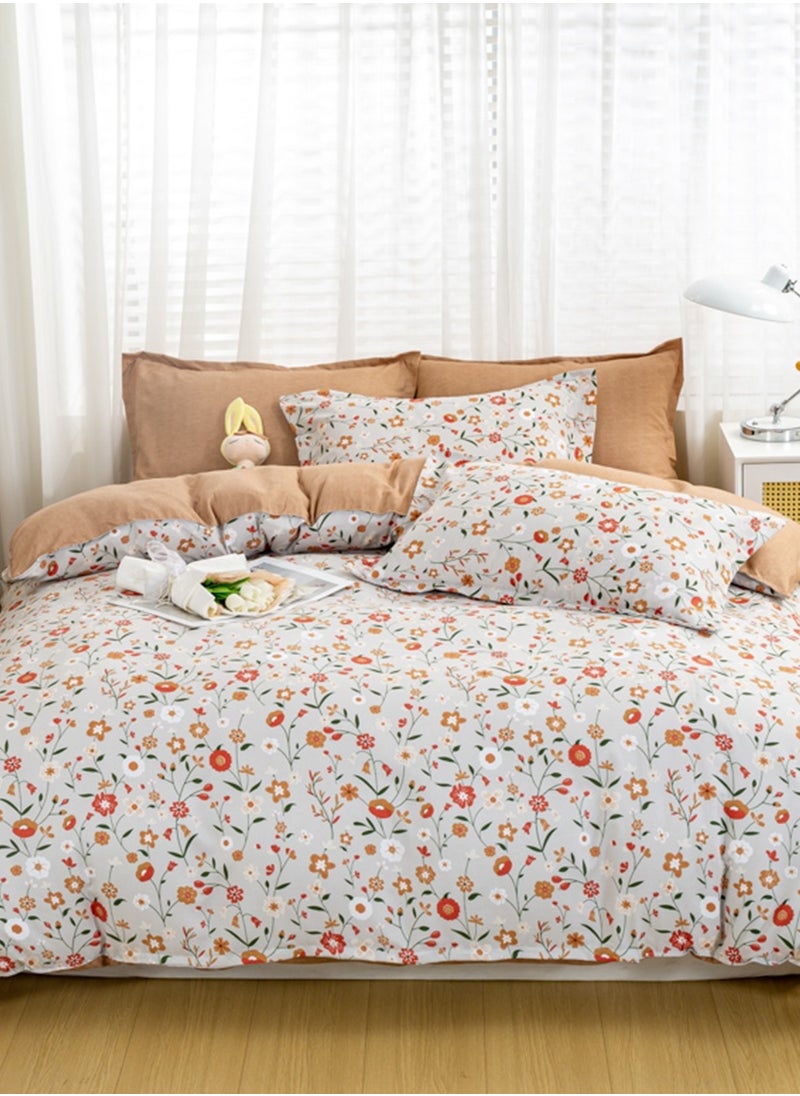 4-Piece Bedding Set, Small Floral Style Quilt Cover Set, Including 1 Quilt Cover, 1 Sheet, 2 Pillowcases, 2m Bed (220*230cm) - pzsku/Z03700C83B2B8931D6CF3Z/45/_/1733471526/42602a93-3ccd-4ff8-954e-55113af2c278