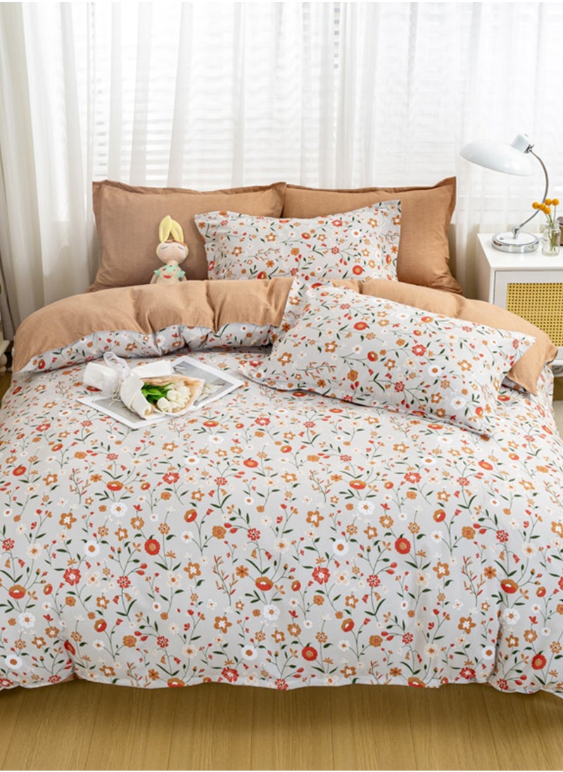 4-Piece Bedding Set, Small Floral Style Quilt Cover Set, Including 1 Quilt Cover, 1 Sheet, 2 Pillowcases, 2m Bed (220*230cm) - pzsku/Z03700C83B2B8931D6CF3Z/45/_/1733471567/89fd3a58-42ee-4f8f-9c13-a1dc176c9d46