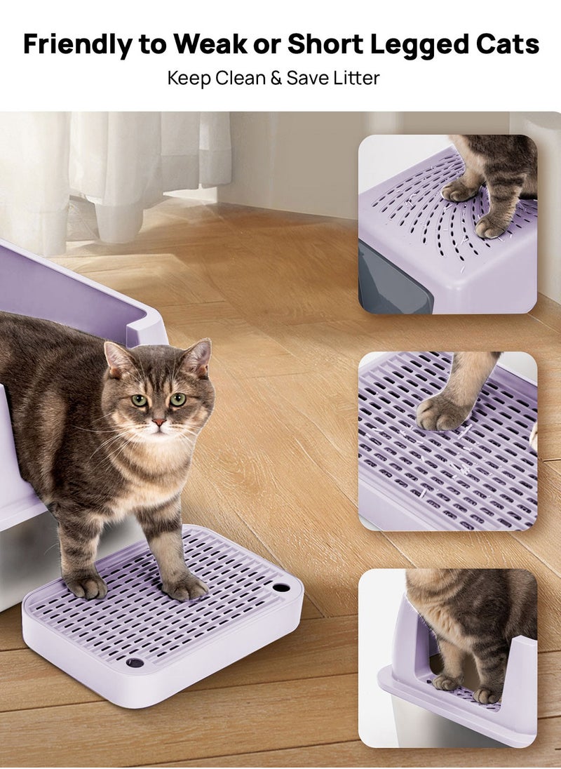 Kidle - Cat Litter Box with Lid Extra Large Litter Box for Big Cats Metal Litter Pan Tray with High Wall Sides Enclosure, Non-Sticky, Anti-Leakage, Easy Cleaning - Image 1