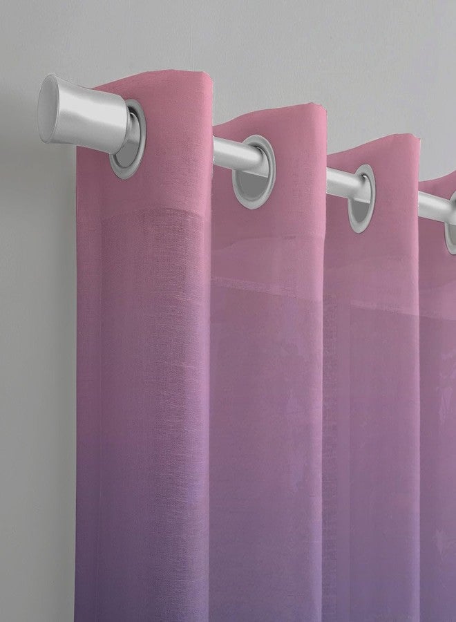 Stoa Paris Sheer Ombre Printed Door Curtain, Aesthetic Curtain with Easy Grommet Installation, Light Filtering, Home Decor, Bedroom, Balcony, Living Room, Set of 1 Parda, Sundowner Affair - Peach - Image 5