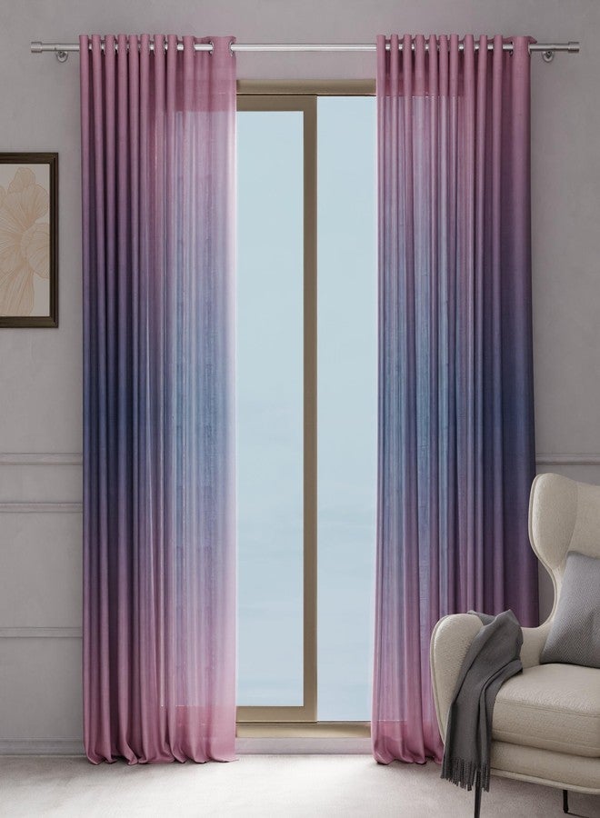 Stoa Paris Sheer Ombre Printed Door Curtain, Aesthetic Curtain with Easy Grommet Installation, Light Filtering, Home Decor, Bedroom, Balcony, Living Room, Set of 1 Parda, Sundowner Affair - Peach - Image 4