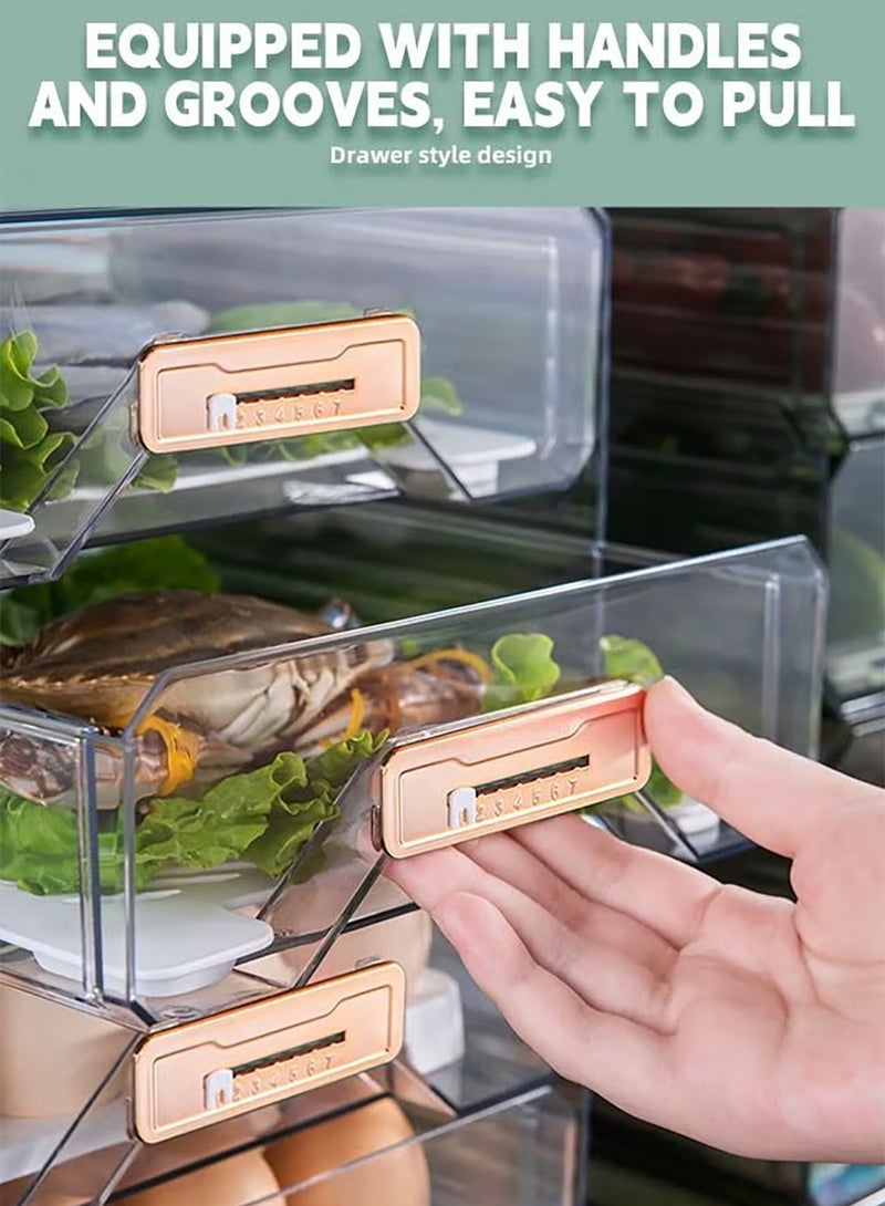 Refrigerator Storage Box, Refrigerator Organizer Bins with Pull-Out Drawer, Fridge Organizers for Drinks, Fruits, Vegetable - Image 3