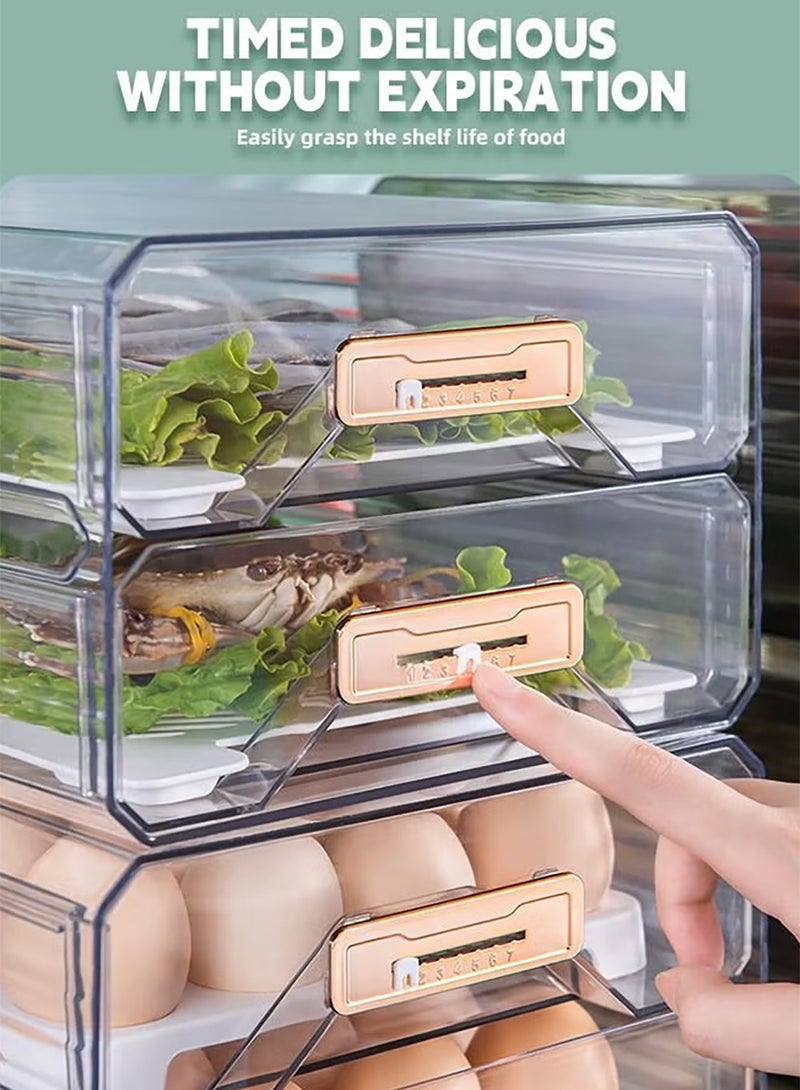 Refrigerator Storage Box, Refrigerator Organizer Bins with Pull-Out Drawer, Fridge Organizers for Drinks, Fruits, Vegetable - Image 2