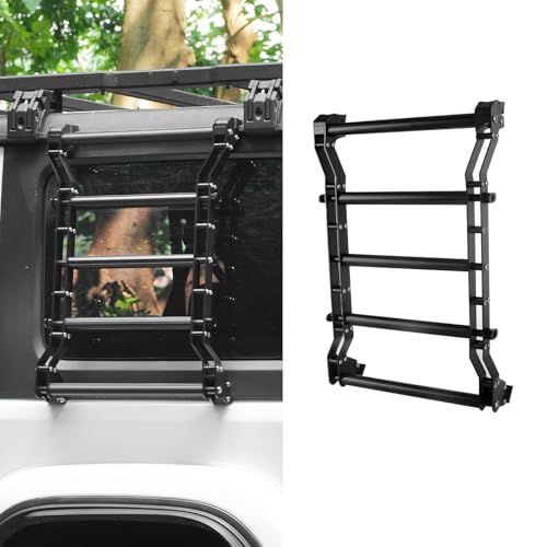 FURYENGRAVER Rear Window Ladder for 2018-2025 Jeep Wrangler JL JLU 2 Door 4 Door Luggage Ladder Rack Multifunctional Flank Kit - Image 1
