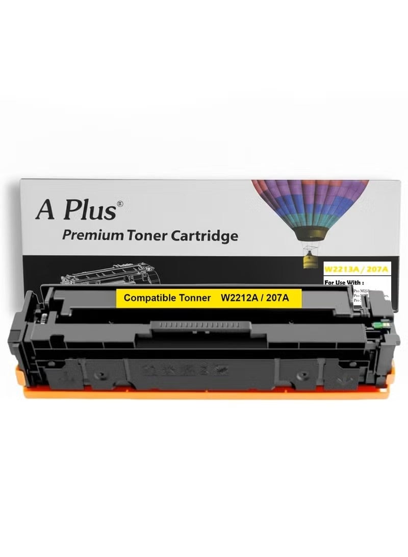 A PLUS APlus 207A W2212A Compatible Toner Yellow Cartridge for HP Color LaserJet Pro M255, MFP M282, M283 Series - High Yield Yellow Tonner - Image 1