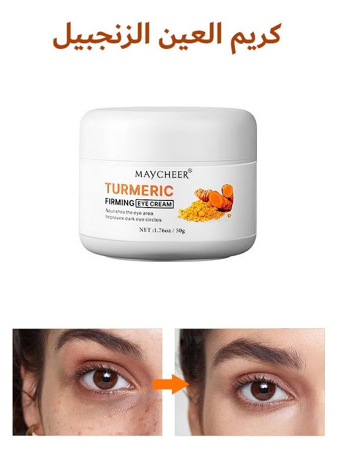 MAYCHEER 50g Anti Aging Eye Cream with Turmeric, Eyebags Remover Dark Circles Eye Repair Cream, Reduces Fine Lines Dark Circles and Puffiness - Image 1