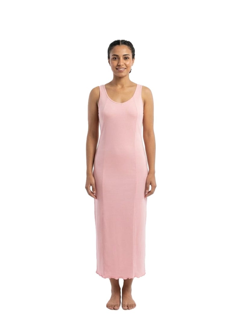 Long summer nightgown for women – with straps – soft cotton