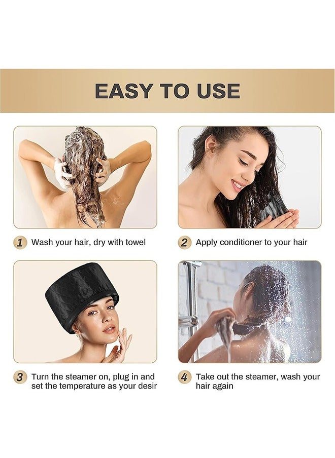 Garlo - Hair Steamer for Natural Hair Home Use Thermal Heat Cap for Deep Conditioning w/10-level Heats Up Quickly 3 Timer Settings Steamer Cap for Black Hair Deep Conditioner Hot Hair Oil Treatment - Image 1