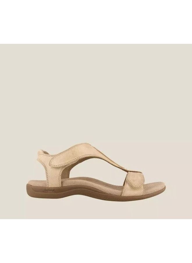 Sandals Women's Summer European And American Flat Arch Massage Velcro Casual Beach Sandals
