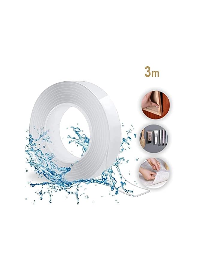 promass 3 Meter Double Sided Adhesive Silicon Tape, Grip Tape, Transparent, Heavy Duty, Heat Resistant, Multi-Functional, Removable, No Trace, Anti-Slip, 3 Meter - Image 4