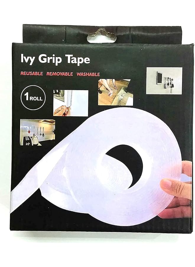 promass 3 Meter Double Sided Adhesive Silicon Tape, Grip Tape, Transparent, Heavy Duty, Heat Resistant, Multi-Functional, Removable, No Trace, Anti-Slip, 3 Meter - Image 1