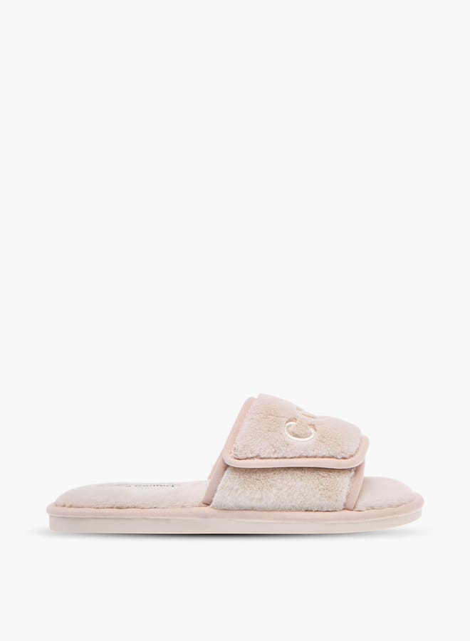 Le Confort Womens Embroidered Slip-On Bedroom Slippers  - Image 1