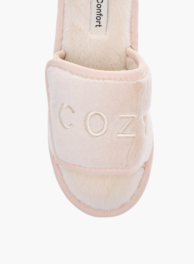 Le Confort Womens Embroidered Slip-On Bedroom Slippers  - Image 3