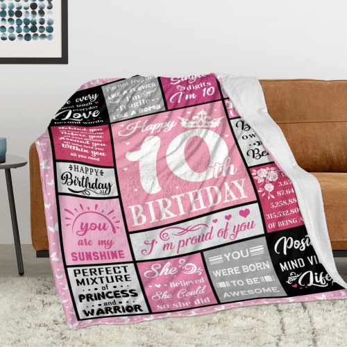 Hocgiwd 10 Year Old Girl Birthday Gifts, Gifts for 10 Year Old Girls,10th Birthday Gift for Girls, 10th Birthday Decorations for Girl Blanket 60x50in - Image 4