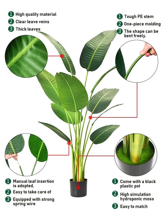 LESHP Artificial bird of paradise plant artificial banana tree 120cm  - Image 3