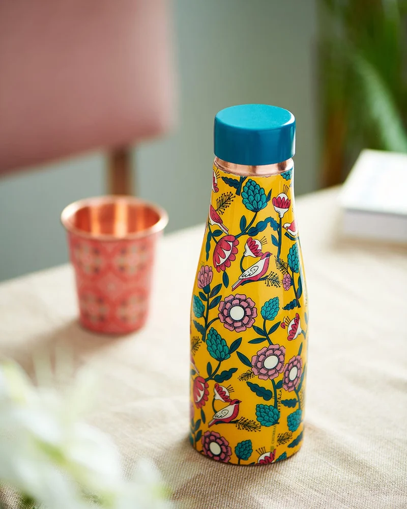 Chumbak Bloomin’ Good Creepers Copper Bottle, 900ml