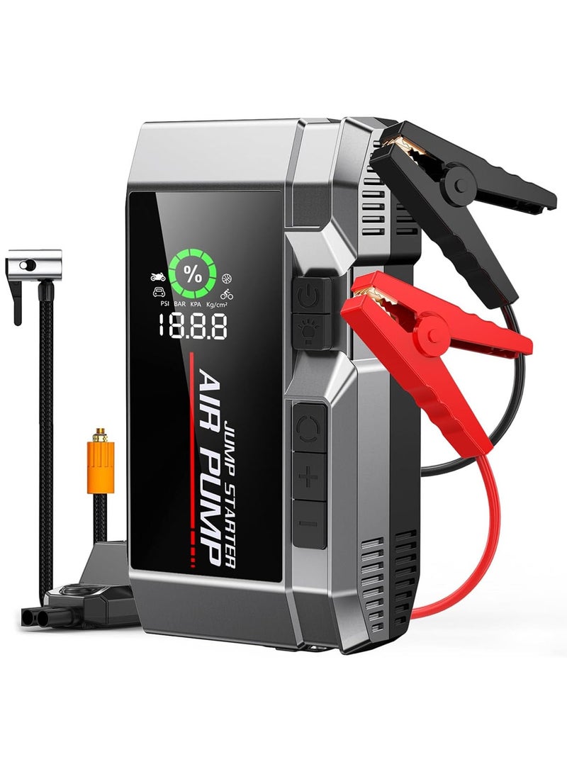 AGD Portable Car Jump Starter with Air Pump, Emergency LED Light, and Multiple Functions – Ideal for Road Trips - Image 1