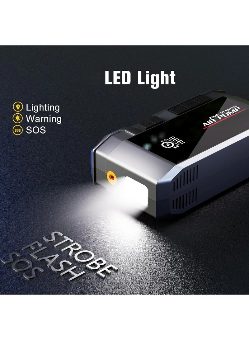 AGD Portable Car Jump Starter with Air Pump, Emergency LED Light, and Multiple Functions – Ideal for Road Trips - Image 5
