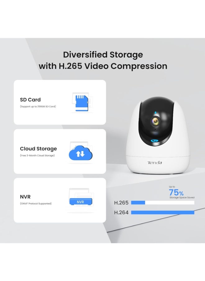 CP3 Pro 3-Pack Wi-Fi 6 Mesh Security Cameras | 3MP HD, AI Motion Detection, Full-Color Night Vision, IP65 Weatherproof, Smart Home Integration, Easy Setup