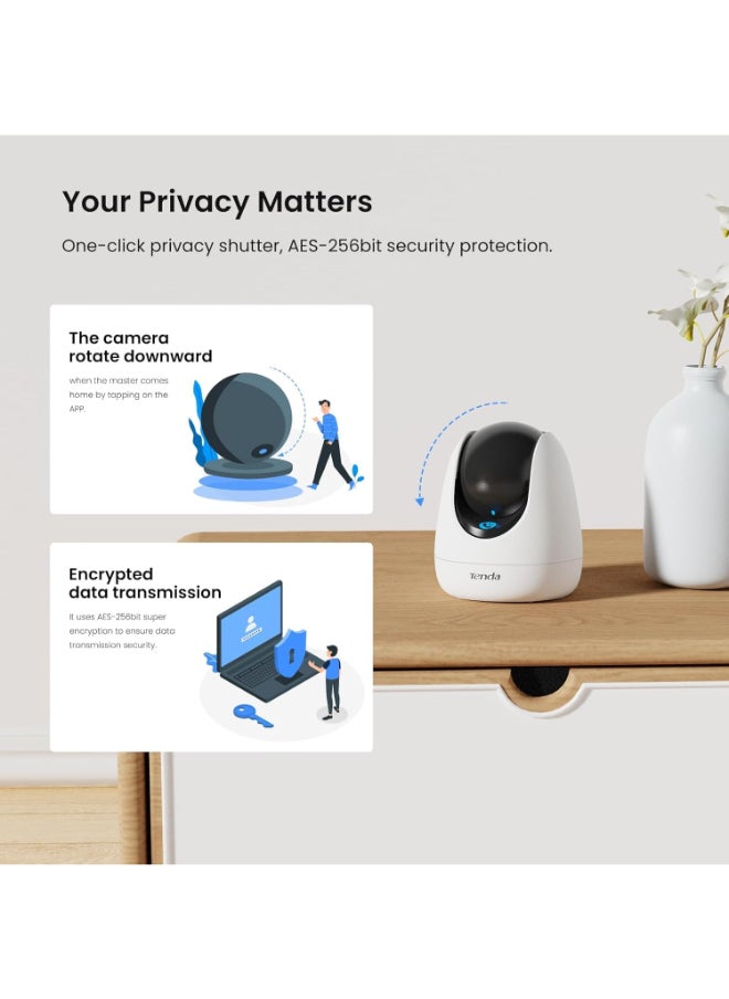 Tenda CP3 Pro 3-Pack Wi-Fi 6 Mesh Security Cameras | 3MP HD, AI Motion Detection, Full-Color Night Vision, IP65 Weatherproof, Smart Home Integration, Easy Setup  - Image 3