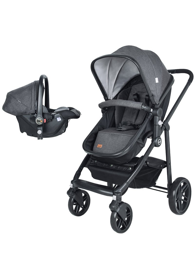MOON 3 in 1 Travel System - Black and Grey , MOON KaryMe -Diaper Back pack- Grey - Image 2