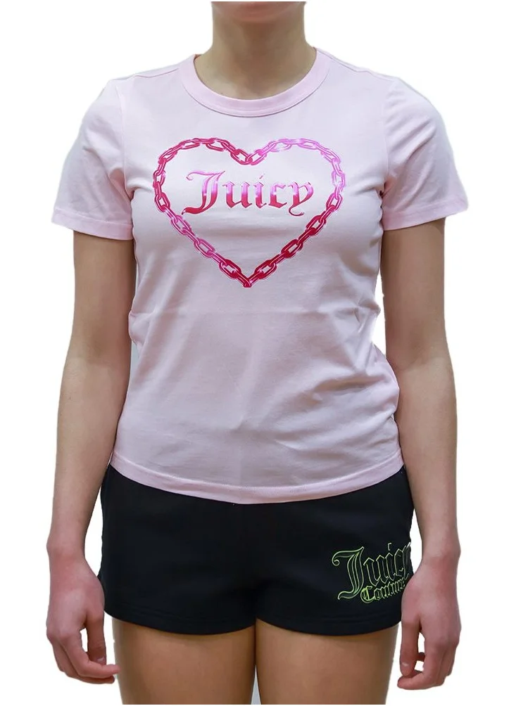 Juicy Couture Heart Print Round Neck T-Shirt