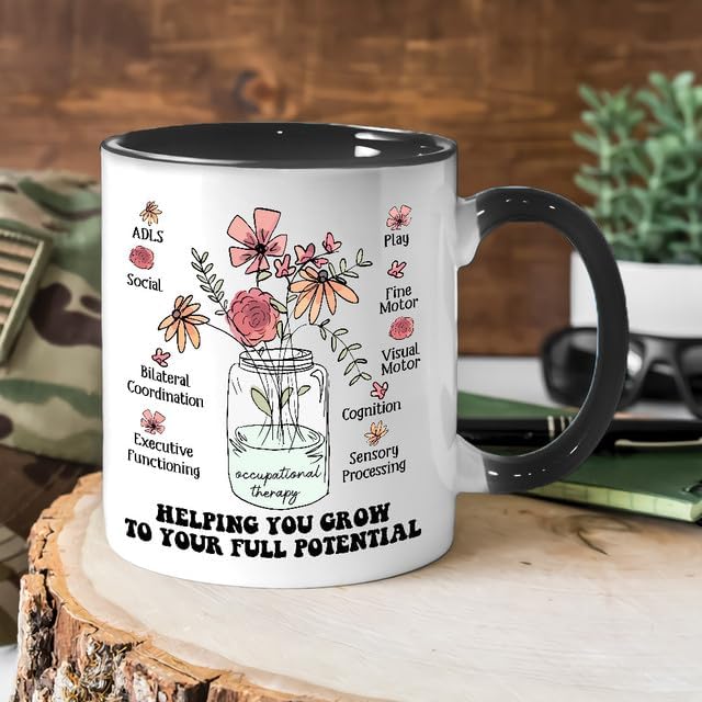 MEDROC Occupational Therapy Gifts Mug  Ceramic 11oz with Coaster Occupational Therapist Appreciation Gifts For Women COTA OT Therapist Assistant Coffee Cup For Office Work Accessories - Image 5