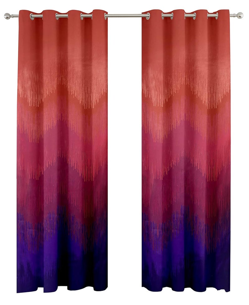 Casableu Kudo 2 Piece Polyester Eyelets (Steel) Blackout Curtains with Tie Back, Bedroom Living Room (Maroon_7 Feet) - Image 3