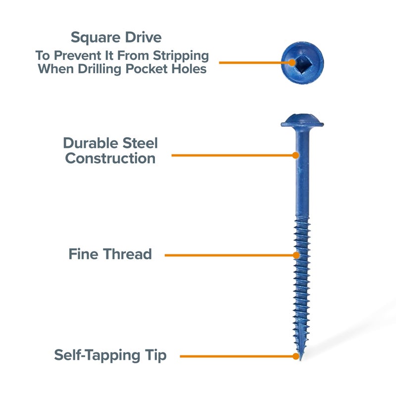BORA Automatic Mini Pocket Hole Jig Kit with 3 Inch Face Clamp and 350 pc Screw Set for Woodworking Compact All-in-One Self Adjusting Woodworking Joinery Tool for Strong Joints Complete Set BR-A170402 - Image 3