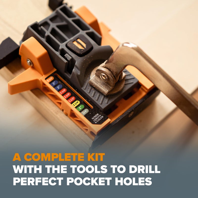 BORA Automatic Mini Pocket Hole Jig Kit with 3 Inch Face Clamp and 350 pc Screw Set for Woodworking Compact All-in-One Self Adjusting Woodworking Joinery Tool for Strong Joints Complete Set BR-A170402 - Image 5