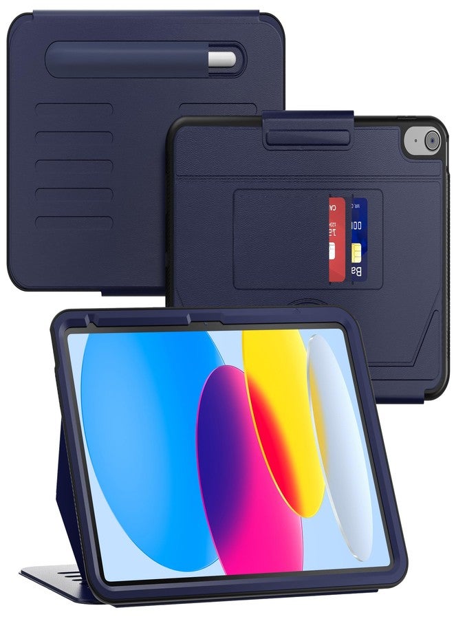 Lainergie Case for iPad (A16) 11th Generation 11''/iPad 10th Generation 10.9'', Slim Magnetic Multi-Angles Stand & Auto Sleep/Wake Case with Pen Holder & Card Slot for iPad 11th/10th Gen,Dark Blue - Image 1