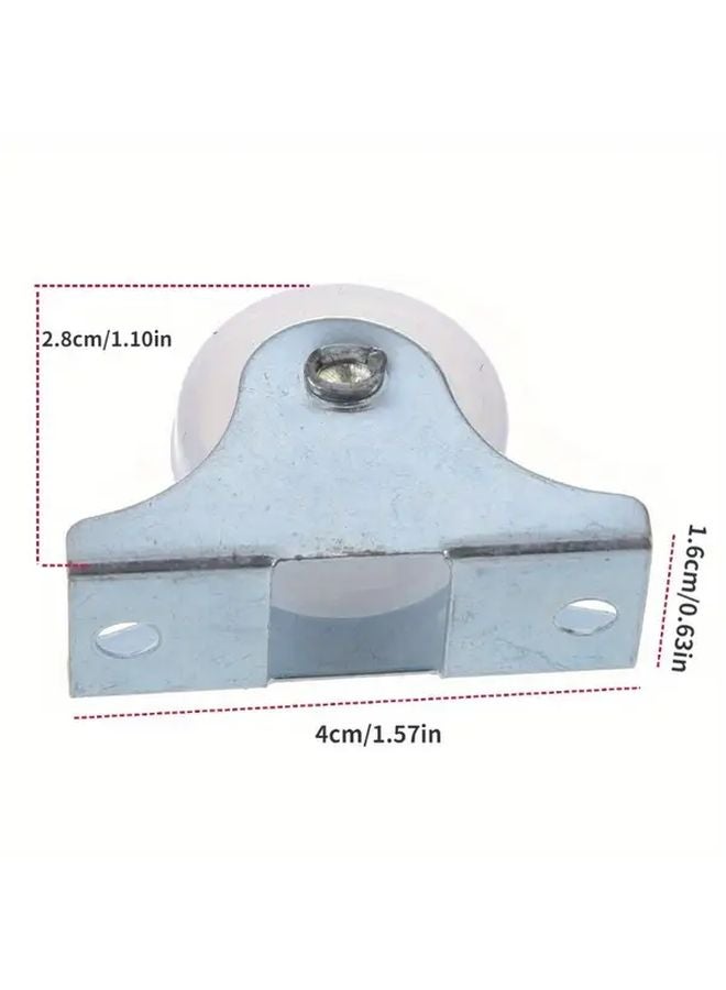 4 قطع عجلات دوارة متينة قياس 1 بوصة بعجلات مطاطية بيضاء مع 4 فرامل تثبيت للعربات والكراسي والمعدات - Image 3