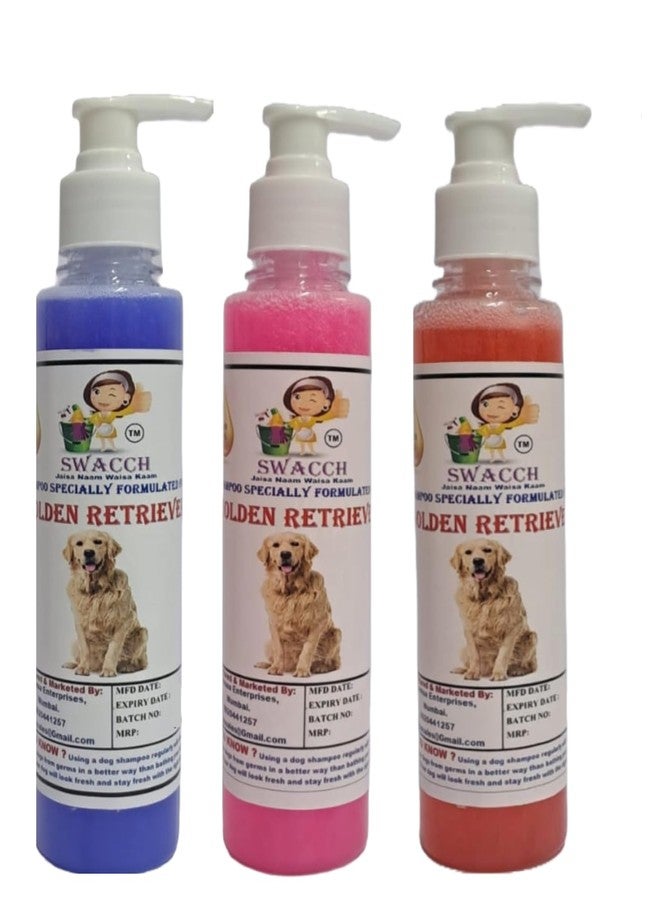 SWACCH Premium Shampoo for Golden Retriever (200ML) (Combo Pack of 3) Lavender, Rose & Jasmine - Image 1